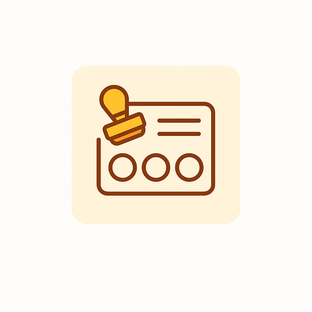 Stamp cards icon